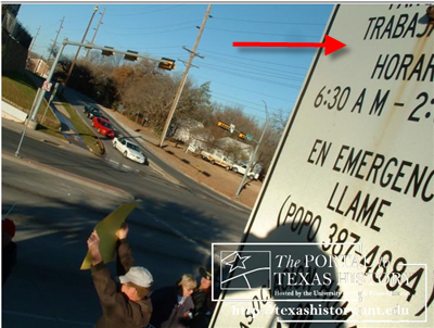 photograph of street sign in Spanish language