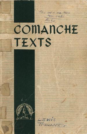 Cover of document with title Comanche Texts