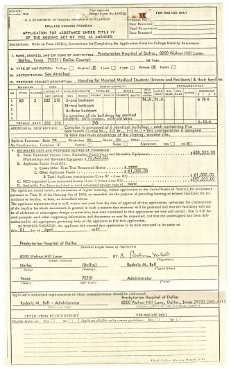 HUD Application, Presbyterian Hospital of Dallas