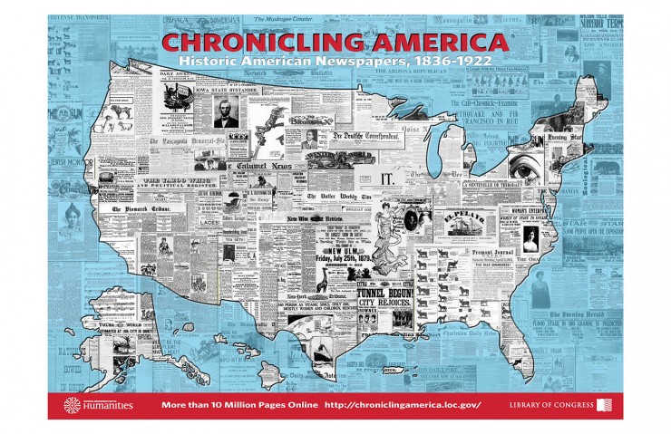 10 Million Page Poster, celebrating 10 million pages in Chronicling America