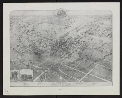 Bird's Eye View of Denton, 1883