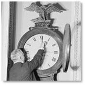 Clock being set forward during World War I