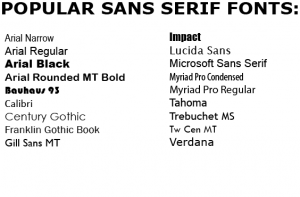 List of Popular Sans Serif Fonts