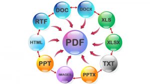 Formats that convert to PDF.