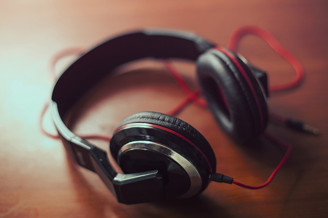 Headphones on table