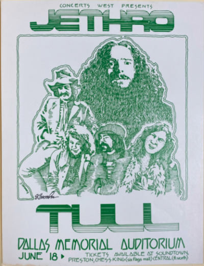 Cover art sketched in green ink for Jethro Tull