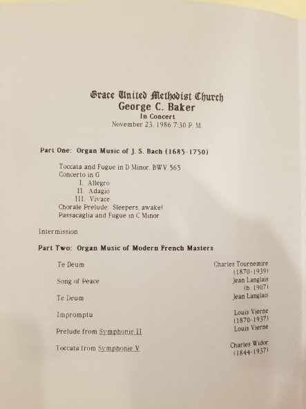 the inside of the program listing the music that'll be played at the recital