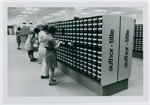 Card cataloging system in the Library