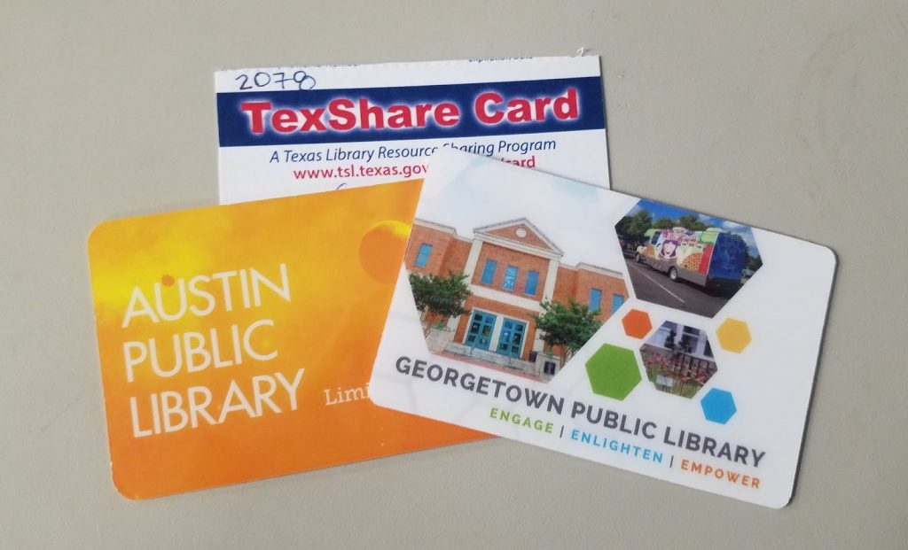 Image of library cards from various libraries 