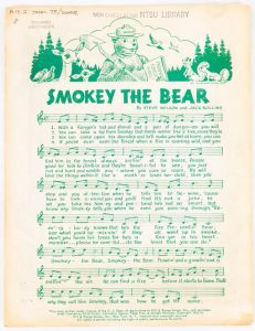 "Smokey the Bear" song sheet