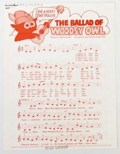 The Ballad of Woodsy Owl lead sheet