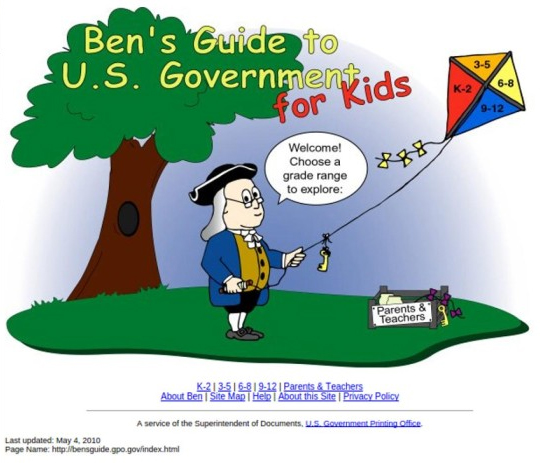 Original version of Ben's Guide to the U.S. Government for Kids