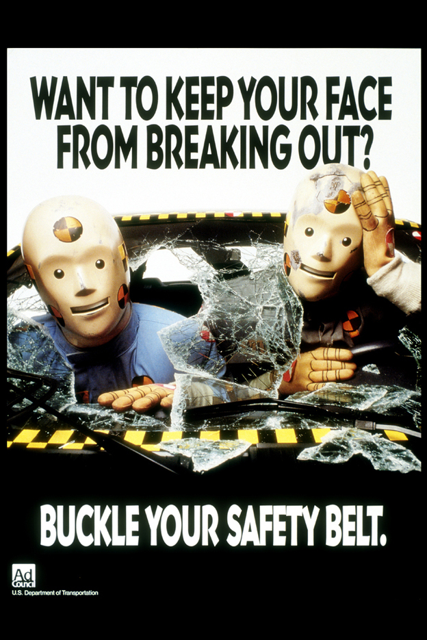 Poster featuring crash test dummies Vince and Larry