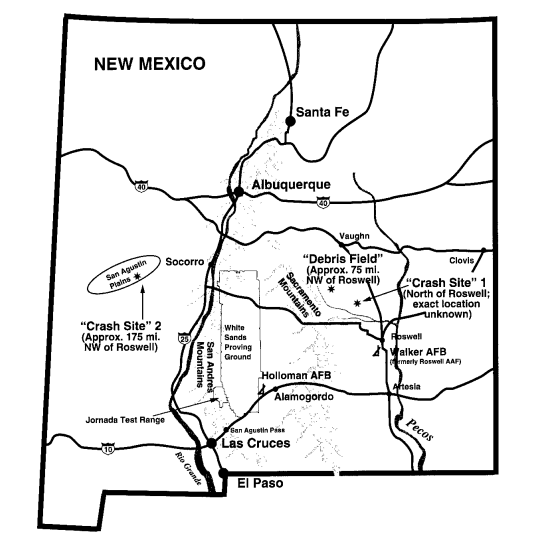 Map of New Mexico depicting 