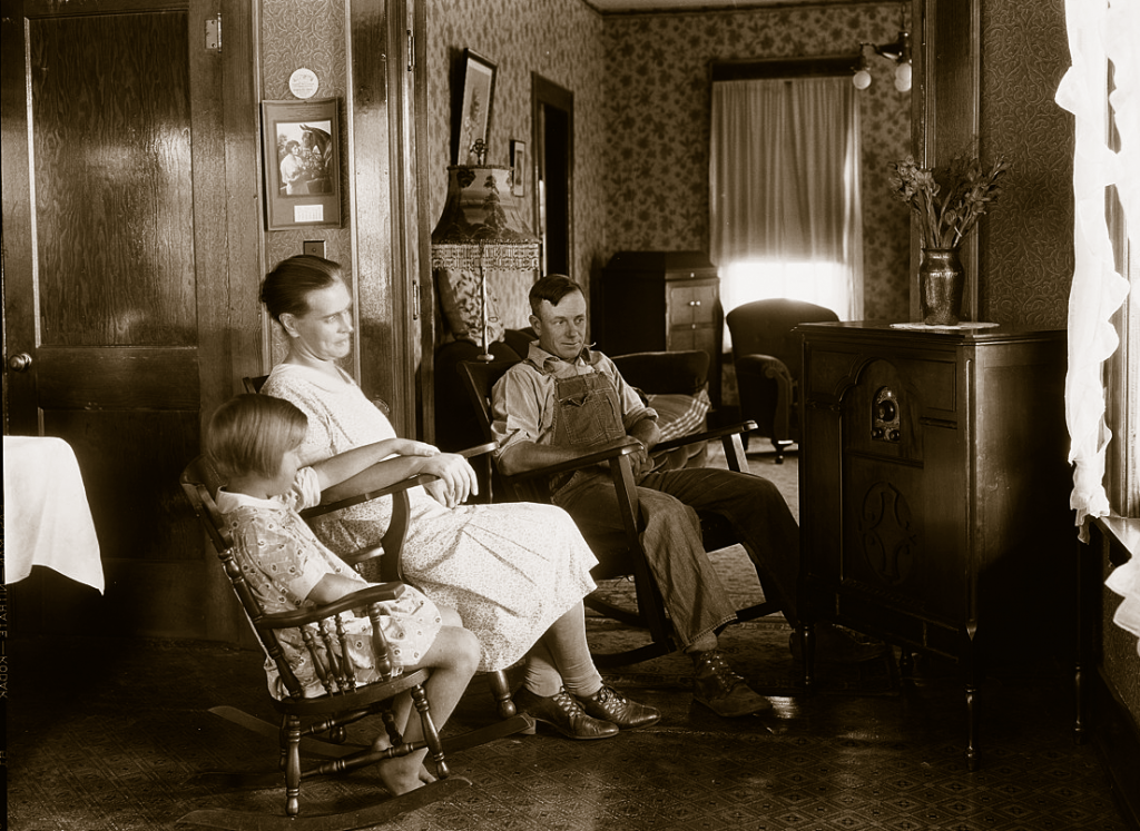 A Farm Family Listening to Their Radio