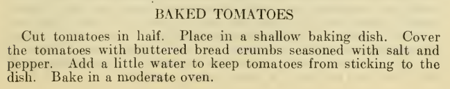 Recipe for baked tomatoes