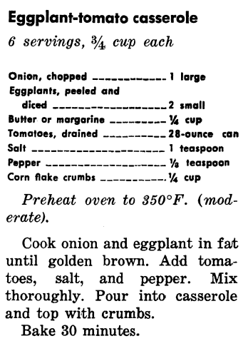 Recipe for Eggplant-Tomato Casserole