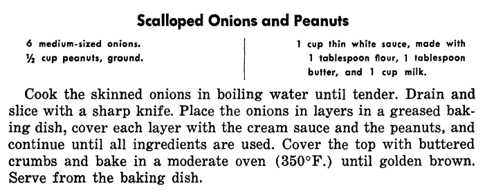 Recipe for Scalloped Onions and Peanuts