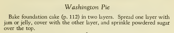 Recipe for Washington Pie